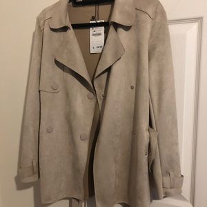 Zara Beige Suede Trench Coat
